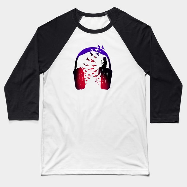 Headphone Music Singer Baseball T-Shirt by barmalisiRTB